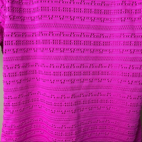 APT. 9 Petite Medium Hot Pink Geo Cut Out Lined Top Office Neon Modest - Picture 4 of 7